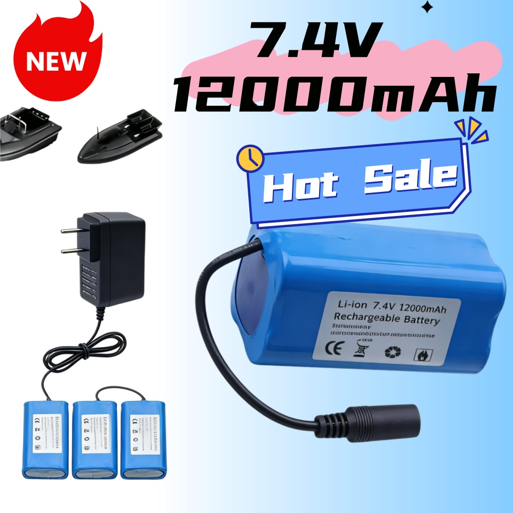 7.4V 12000mAh Battery with USB - Fish Finder Charger 评论和价格